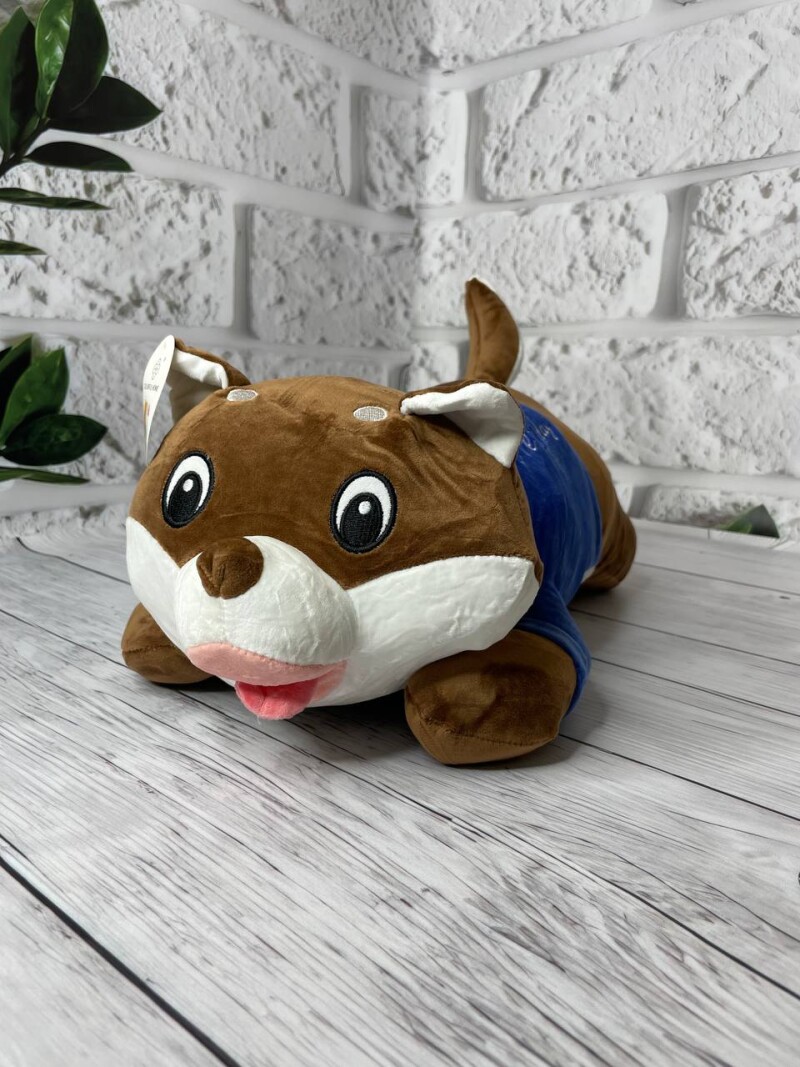 Плед - мягкая игрушка "Волчонок лежачий"