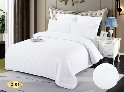 Постільна білизна "EAST" Страйп-сатин "Білий" євро