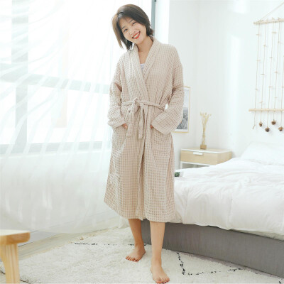 Халат із бавовни Colorful Home, бежевий, розмір L 46-48 / довжина 120 см. 