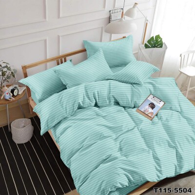  Полуторный комплект постельного белья Страйп "Мятный" 
