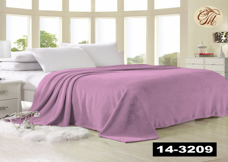 Флісовий плед 220х240 ✨Однотонний бузковий✨