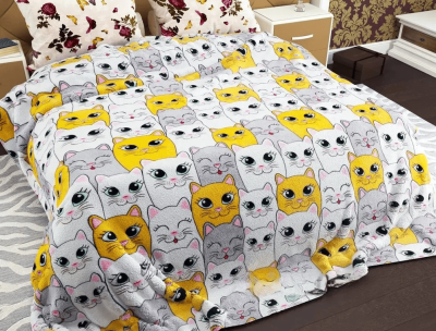 Плед флисовый 200х220 ❤️Желтые котики❤️