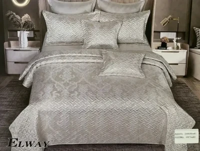 Атласне покривало з наволочками Elway №900