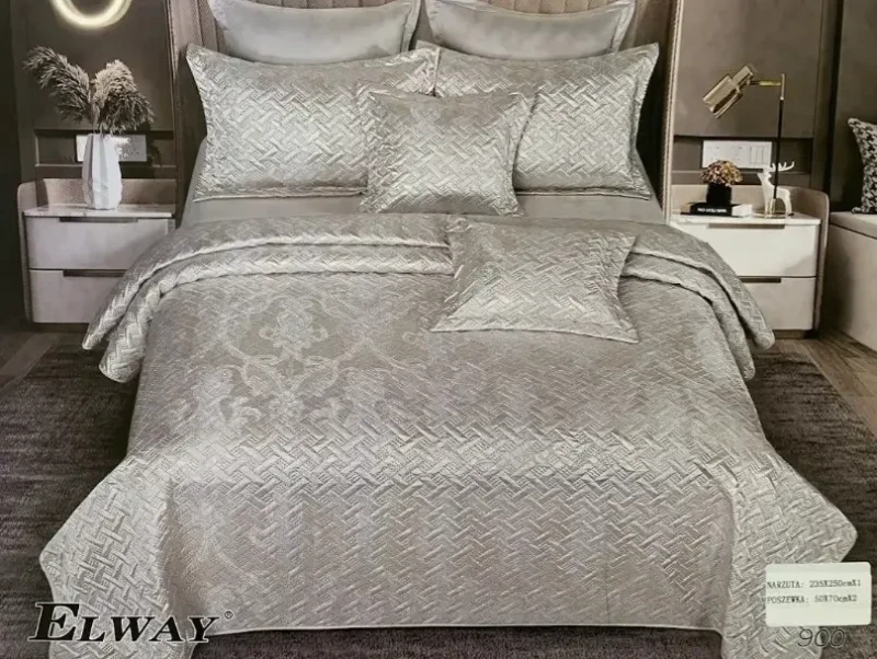 Атласне покривало з наволочками Elway №900