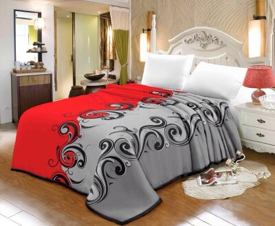 Плед із мікрофібри Elway "Вензель, червоно-сірий"