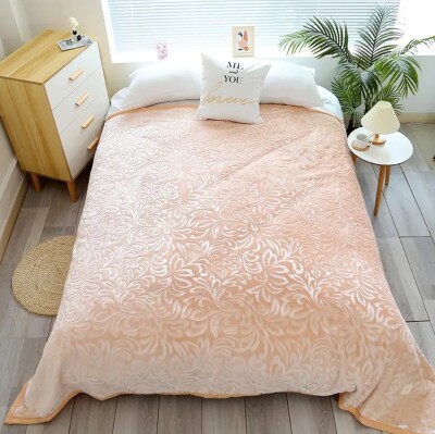 Плед акриловий з тисненням Malloory Home "Персик" 200х240