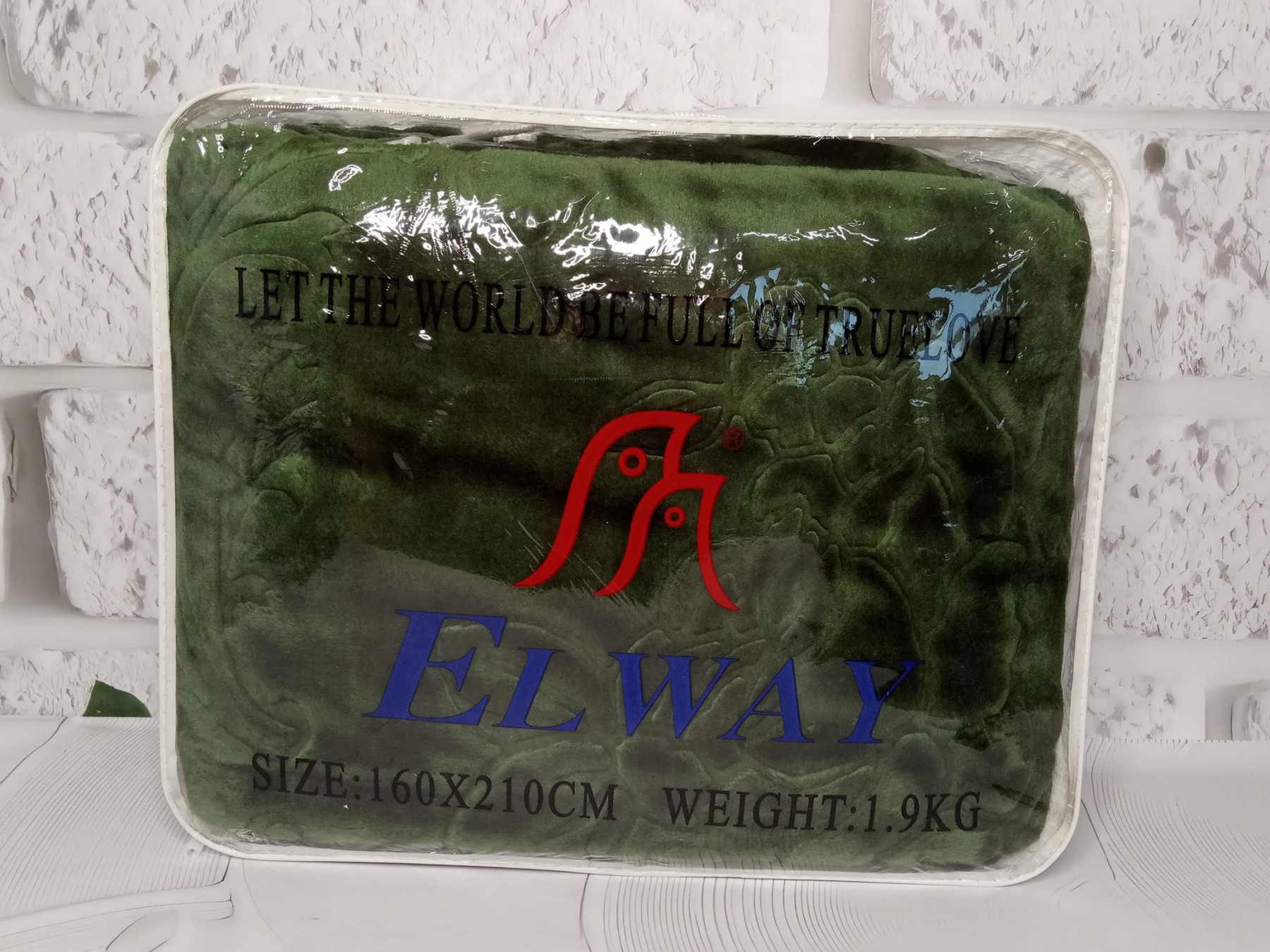 Плед Акриловий тиснений Elway (160-210 см.) "Зелений"