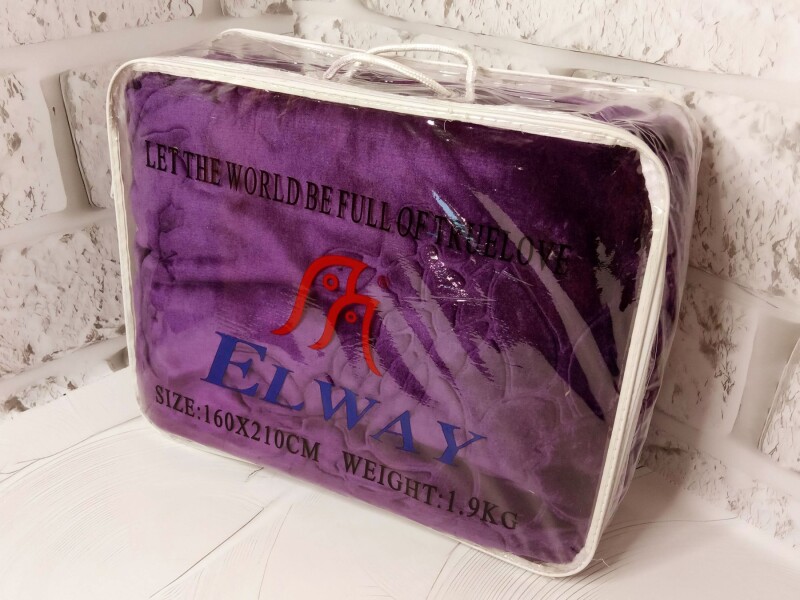 Плед Акриловий тиснений Elway (160x210 см.) "Темно-бузковий"