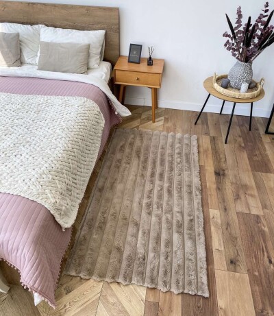 Килимок для дому "Шиншила-смуга" 100х180см. Бежевий