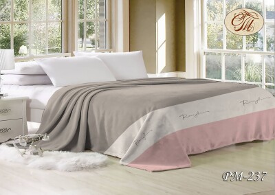 Флисовый плед 220х240 ✨Полоса розовая✨