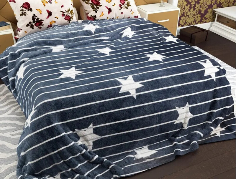 Флісовий плед 220х240 ✨Зірочки смугасті✨