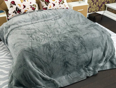 Флисовый плед 220х240 ✨Однотонный серый✨