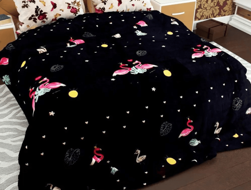 Плед флісовий 200х220 ❤️Фламінго з ананасами❤️