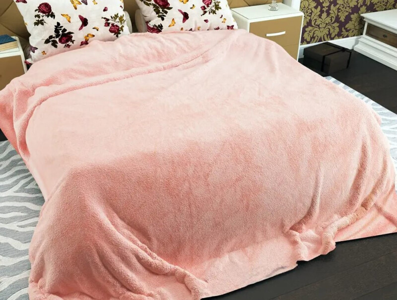 Плед флісовий 200х220 ❤️Однотонний рожевий❤️