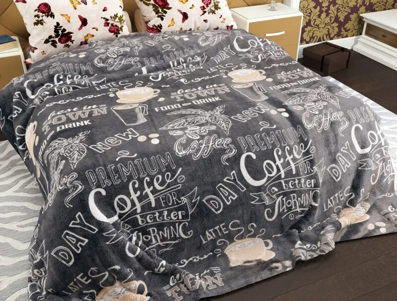 Флісовий плед 160х210 ⭐Кава сірий⭐