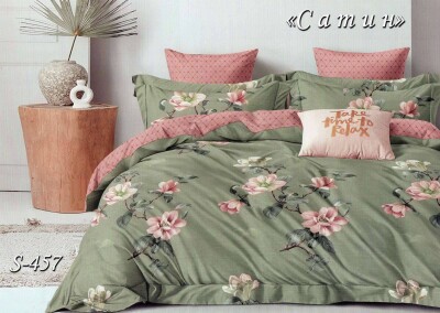 Комплект постільної білизни Сатін Тет-А-Тет євро S-457 Монголії