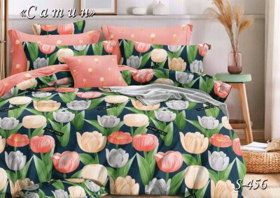 Комплект постельного белья Сатин Тет-А-Тет двуспальный S-456 Тюльпаны 