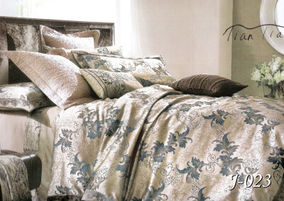 Комплект постельного белья Тет-А-Тет евро Жаккард J-023 (Золотая Бронза)