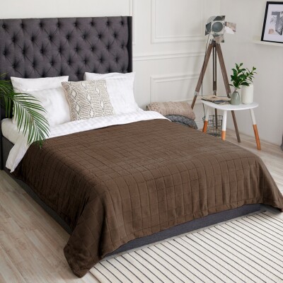 Покривало велюрове Романс "Шоколад" 220X240 Євро