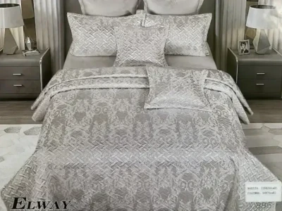 Атласне покривало з наволочками Elway №856