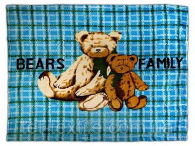 Плед дитячий із мікрофібри "Bears family" блакитний (110х140)