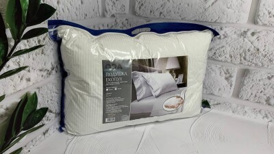 Подушка 50-70 наповнювач Еко-пух, чохол із замком. "Біла"