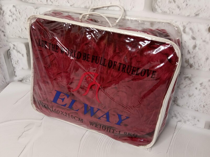 Плед Акриловий тиснений Elway (160x210 см.) "Бордовий"