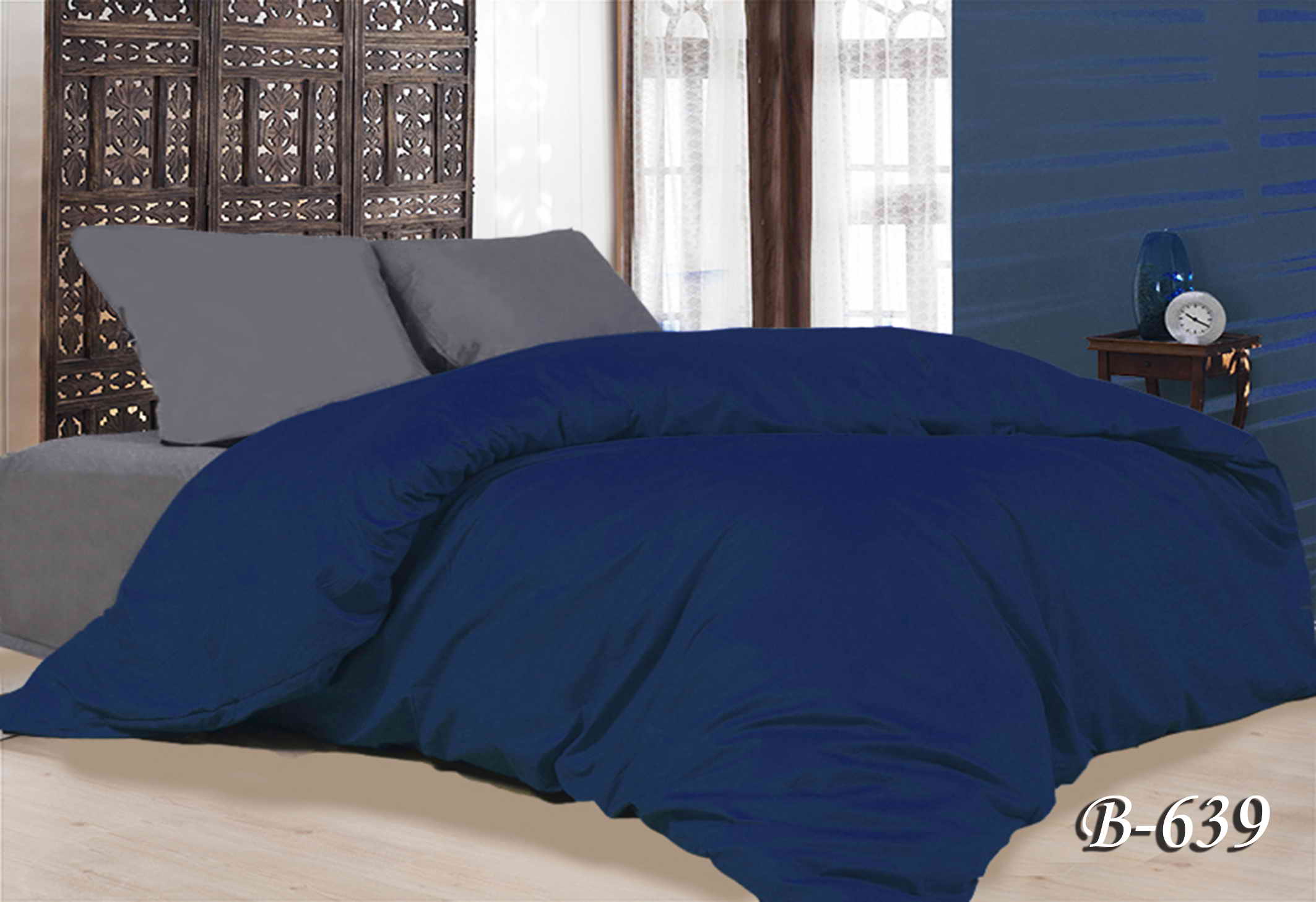 Полуторное постельное белье Тет-А-Тет П-639 "Синий"