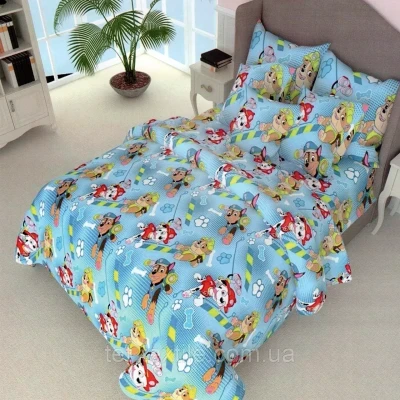 Півторна постільна білизна Тет-А-Тет Бязь (Щенячий патруль)