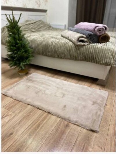 Килимок приліжковий шиншила пісочний 60х90 см.