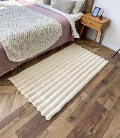 Килимок для дому "Шиншила-смуга" 100х180см. Молочний