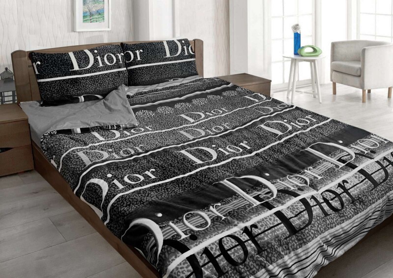 Євро комплект утепленої постільної білизни Зима-Літо (бязь+мікрофібра) "Діор сірий"