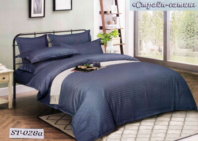Комплект постільної білизни Тет-А-Тет Євро Страйп-сатин STр-028a Коробка