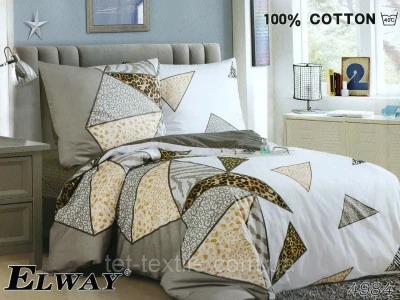 Комплект постільної білизни сатин полуторний Elway 4984 (нав.50/70)
