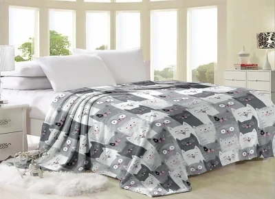 Флисовый плед 220х240 ✨Много котиков✨