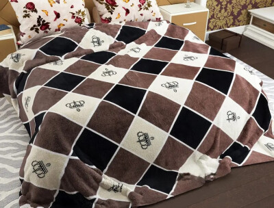 Флисовый плед 220х240 ✨Корона ромб✨