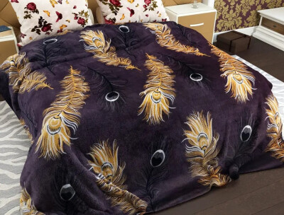 Плед флисовый 200х220 ❤️Жар перо❤️