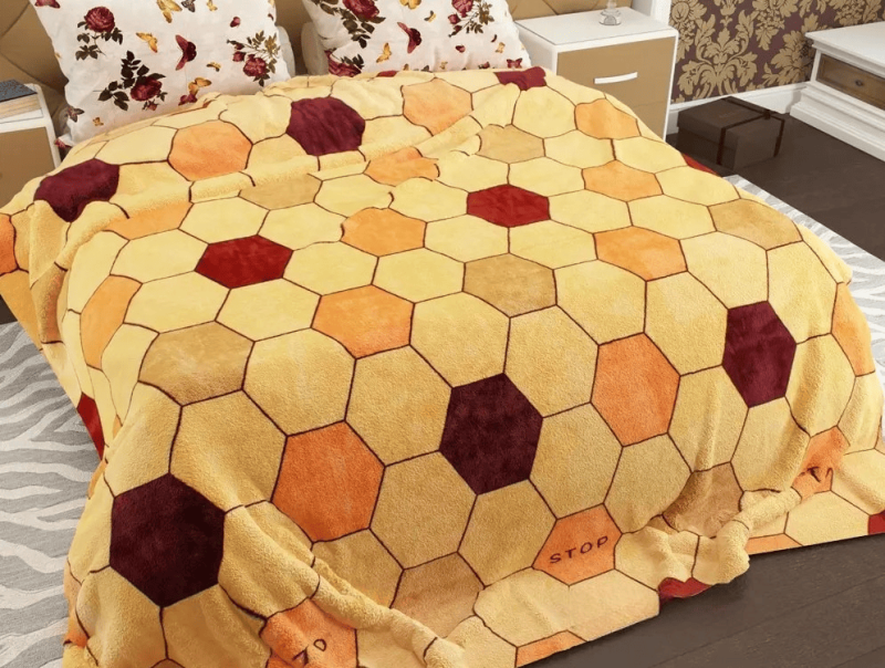 Плед флісовий 200х220 ❤️Стільники жовті❤️