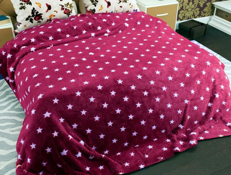 Плед флісовий 200х220 ❤️Зірки червоні❤️