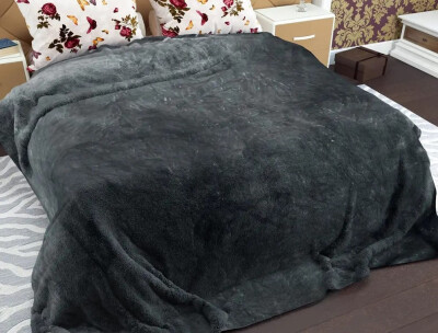 Плед флисовый 200х220 ❤️Однотонный графит❤️