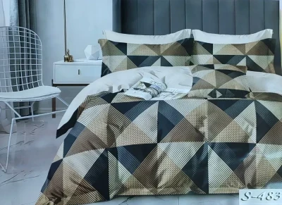 Комплект постільної білизни Сатін Тет-А-Тет двоспальний S-483 Геометрія