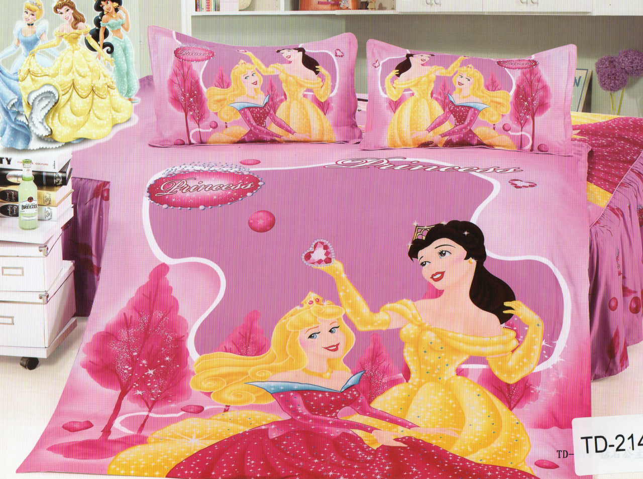 Комплект детского постельного белья Elway №214 (принцессы на розовом)