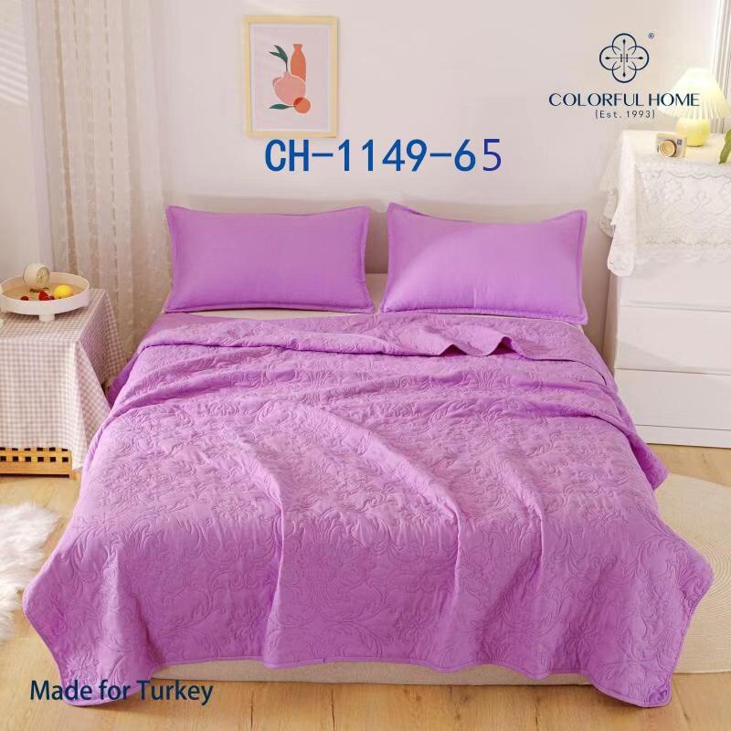 Покривало стьобане з наволочками Colorful home №1149-65