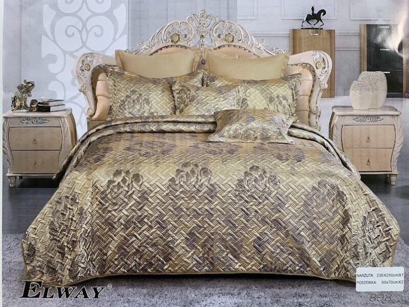 Атласное покрывало с наволочками Elway №898