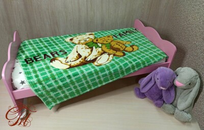 Плед дитячий із мікрофібри "Bears family" зелений (110х140)