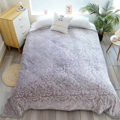 Плед акриловий з тисненням Malloory Home "Світло Сірий" 200х240