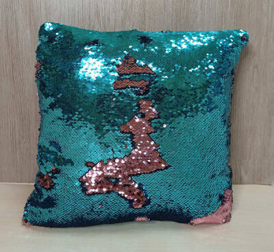 Наволочка з паєтками анти-стрес (Глибоко-блакитний-пудра)