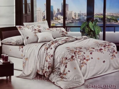 Напівторний комплект постільної білизни Тет-А-Тет Мікросатин "Квіточки"