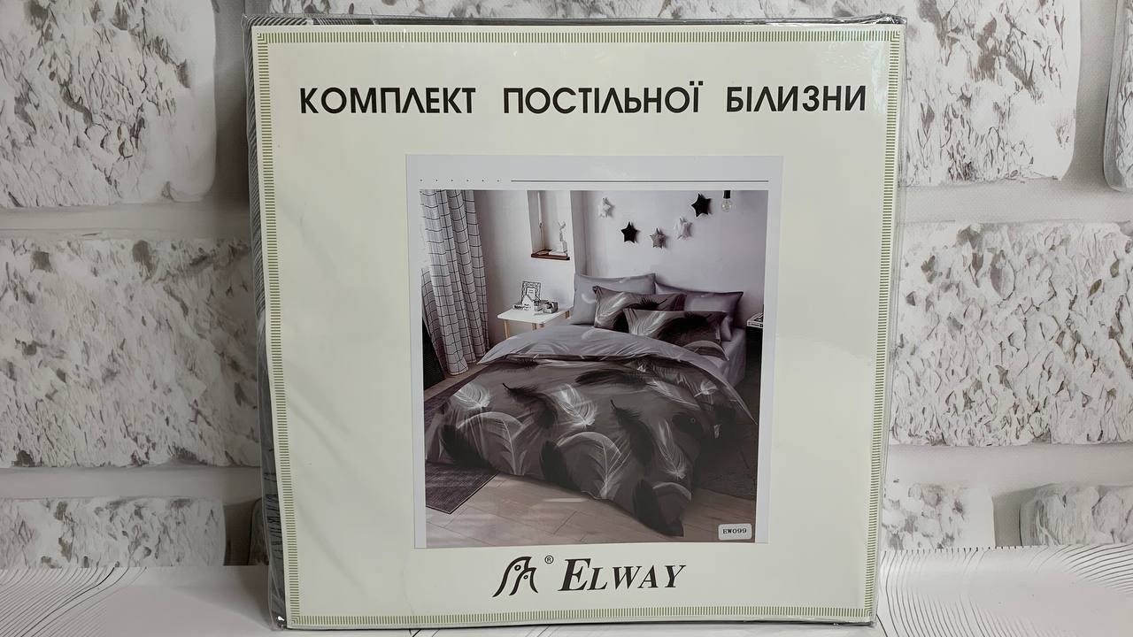 Комплект постільної білизни двоспальний полісатин Elway "ЕW-099"