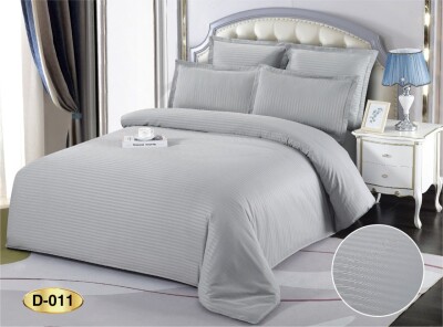 Постельное белье "EAST" Страйп-сатин "Серый" евро